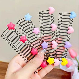 Hair Accessories Invisib Broken Hairpin Girls Bow Heart Hair Clip Kids Tiara Tools Curve Need Bangs Fixed Insert Comb Shaped Accessories WX