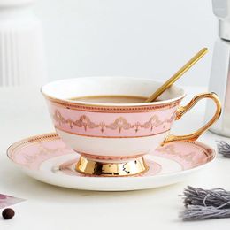 Cups Saucers Porcelain Pattern Coffee Cup Design Handmade Breakfast Espresso Tea Saucer Sets European Tazas Originales Teacup