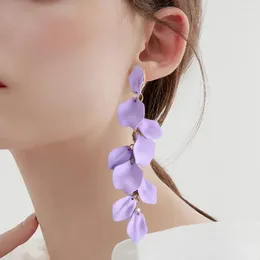 Dangle Earrings Petal Design Elegant For Women Retro Lightweight Jewellery Prom Cocktail Parties Long