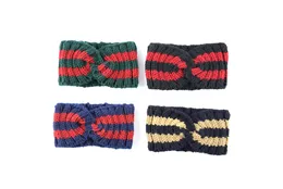 Designer Elastic Turban Wool Headband green with red Hair Bands for Men and Women Winter Warm Headbands Headwraps