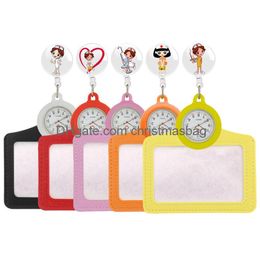 Other Office School Supplies Cartoon Nurse Doctor Badge Reel Retractable Card Holders Clips Pocket Watches For Hospital Medical Worker Otysh