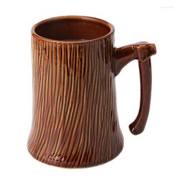 Mugs Tree Stump Cup Universal Large Capacity Portable Wood Drinking Mug Durable Ergonomic Grip Tea Coffee Kitchen Accessories