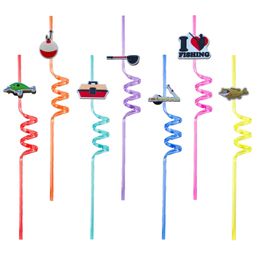 Drinking Sts Fishing Tools Themed Crazy Cartoon For Kids Pool Birthday Party Plastic Summer Favour Girls Reusable St Drop Delivery Ottny