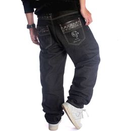 Trendy trendy long loose and casual with added fat, oversized skateboard pants, hip-hop jeans, men's street dance clothing M516 75
