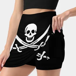 Skirts Pirate Flag Women's Skirt Sport Skort With Pocket Fashion Korean Style 4Xl Calico Jack