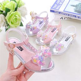 Flat Heel Sandals Girls Spring Summer Małe dzieci Księżniczki Sukienka Bow Fashion Teenage Buty L2405 L2405