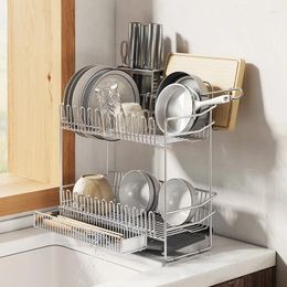 Kitchen Storage 304 Stainless Steel Drain Rack Narrow Edge Ultra-narrow Single-layer Sink Bowl And Chopsticks Plate