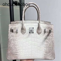 Handmade Handbag Handbag Leather Nile Crocodile Luxurys Bag Himalayan Bag Luxury Portable Crocodile Bag for Women Cy