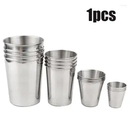 Cups Saucers 180ml Stainless Steel Beer Cola Milkshake Cup For Bar Coffee Shop Polished Interior Exterior Glassware Drinkware