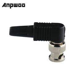 ANPWOO 10x Solderless BNC Male Plug pin RG59 Right Angle Connector for CCTV Camera