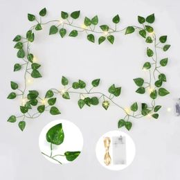 Decorative Flowers 2 Meters LED Light Artificial Green Leaf Vine S Home Christmas Wedding Bridal Garden Wall Hanging Diy Party Decoration