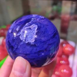 Decorative Figurines 5-7cm Random Blue Melting Smelting Quartz Sphere Crystal Ball Healing Reiki Stone Home Room Decor Gift Free Stand