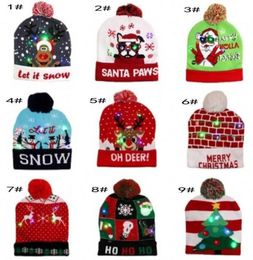 LED funny Christmas Hat Novelty Lightup Colourful Stylish Beanie Cap Knitted Xmas Party7852681