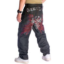 Trend del vento Hiphop Scaffo pantaloni da skateboard dritti ricamato da danza di strada hip hop jeans maschile plus size m516 82