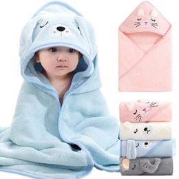 Cartoon Animal Baby Bath Towels Soft born Hooded Towel Blanket Toddler Bathrobe Warm Sleeping Swaddle Wrap for Boys Girls 240516