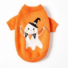 Dog Apparel Puppy Costume For Halloween Fall Decor Sweater White Ghost Clothes Small Medium Dogs Pussy Warm Cloths Pet Accessories