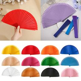 Decorative Figurines Spanish Wood Plain Solid Colour Folding Fan For Dance Perfornamnces Party Gift