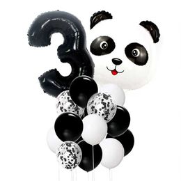 Party Balloons Panda Balloon 1-9 Year Boy Girl Birthday Balloon Decor Childrens Birthday Party Decorations Baby Shower Photo Background Props