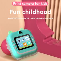 Q5 Kids Print Camera Instant Printer 2.4 inch IPS Screen 2024 Digital Video Camera for Kids Thermal Paper Photo Printing Childrens Camera Educational Toys Gifts