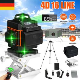 wholesale Industrial Equipment 16 Line 3D / 4D Laser Level Self-Leveling 360 Horizontal And Vertical Cross Super Powerful Green Lasers Levels + 1.2m Tripod