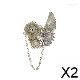 Brooches 2xAngel Wing Brooch Halloween Costume Lapel Pin Vintage Style Jewelry Suit