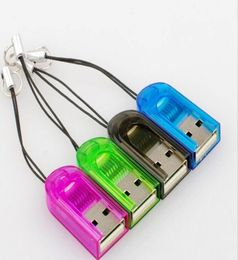 Whole 300pcs Tiny Keyring USB Micro SD SDHC TF Card Reader 2GB 4GB 8GB 16GB USB 20 Transflash Memroy Card Reader2338140