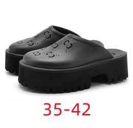 Дизайнерская женская платформа перфорированная сандалия летняя обувь топ-дизайнерские женские тапочки Candy Colors Clear High Heel Высота 5,5 см размера 35-42 евро 35-42