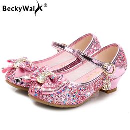 Party Children Princess Colorful Sequins High Heels Girls Sandals Peep Toe Summer Kids Shoes CSH L L