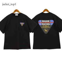 rhude T Shirt Summer American High Street Coconut Palm Truck Print Mens Designer T Shirt rhude shirt Loose Casual Man Couples With The Same Neck Tshirt rhude short bf32