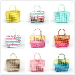 Storage Bags Woven Bag Vacation Beach Hollowed Out Vegetable Basket Hand Carry Handbag