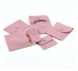 Jewellery Gift Packaging Envelope Bag with Snap Fastener Dust Proof Jewellery Gift Pouches Made of Pearl Velvet Pink Blue Colours Different Sizes