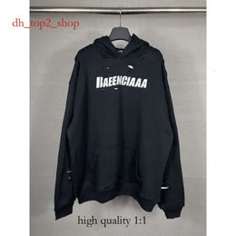 Balencig Hoodie Designer Hoodies Men Hoody Mens Sweater Sweatshirt Parisian Classic Art Perforated Print Two Piece Set Unisex Long Sleeve Sweater New 5045