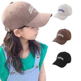 Caps Hats Korean Alphabet Childrens Baseball Hat Solid Color Childrens Embroidered Button Hat Summer Adjustable Boys and Girls Hip Hop Sun Hat WX