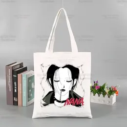 Shopping Bags Black Stones NANA Osaki Ren Honjo Handbags Cloth Canvas Tote Bag Women Eco Reusable Shoulder Shopper Bolsas De Tela