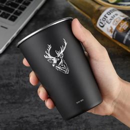 Mugs 304 Stainless Steel Single Layer Cold Drink Glass Beer Mug Coffee Cup Portable Suitable For Home Restaurant Bar Party