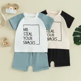 Clothing Sets Born Baby Boys Shorts Summer Clothes 2024 Short Sleeve Letters T-shirt With Elastic Waist