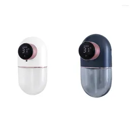 Liquid Soap Dispenser 1 Set Automatic Smart USB Rechargeable Hand Washer Digital Display Foam White