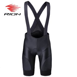 RION Men Cycling Shorts Mountain Bike MTB Bib Tights Bicycle Clothing 3D Padded Pockets Reflective Medium Distance Sports Wear 240515