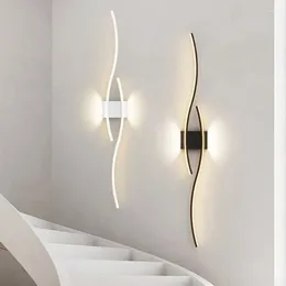 Wall Lamp Modern Aluminium LED Sconce Indoor Black Bedroom Bedside Living Room Lamps Background Up Down AC96V-260V Light