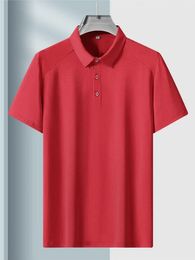 Plus Size 9xl Mens Polo Shirt Nylon Spandex Quick Dry Ice Silk Gym Sports Jogging Shirts Red Jersey Golf 6xl 7xl 8xl 240516