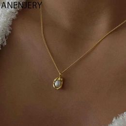 Pendant Necklaces Silver Pearl Geometric Necklace for Women with Simple Design Niche Cold Air Lamp Luxury Kravik Chain Necklace Wholesale J240513