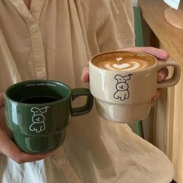 Mugs Mug Cartoon Dog Pattern Coffee Milk Breakfast Cup Couple Ceramic Daily Drinking Water Office Gift