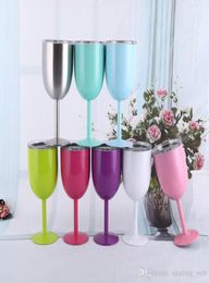 10oz wine glasses stianless steel Double Wall Vacuum Insulated Wine tumbler with lids cup solid Colours DIY cup 9 Colours in stock5949025