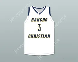 CUSTOM NAY Youth/Kids ISAIAH MOBLEY 3 RANCHO CHRISTIAN SCHOOL EAGLES WHITE BASKETBALL JERSEY 2 Stitched S-6XL