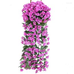 Decorative Flowers Flower And Triangle Blue Set Simulated Wall Hanging Basket Living Room Balcony Atmosphere Decoration Hang