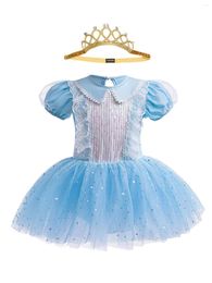 Girl Dresses Toddler Girls Long Sleeve Ballet Leotards Dance Tutu Outfit Ballerina With Glitter Skirt Crown
