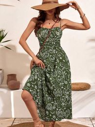 Basic Casual Dresses 2024 womens dress summer seaside holiday style daily shopping sling design sexy and charming comfortable fabric slim vers Y240515