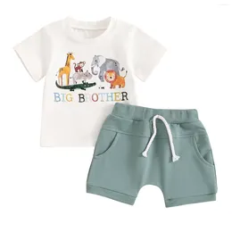 Clothing Sets Summer Kids Baby Boy Outfits Short Sleeve Animal Print T-Shirt Shorts Set Casual Clothes