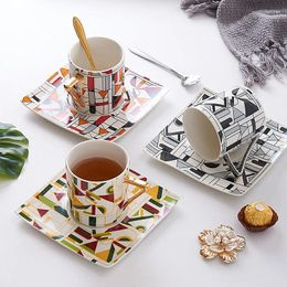 Cups Saucers Funny Porcelain Latte Coffee Cup Design Luxury Eco Friendly Arabic Set Reusable Tazas Desayuno Tea