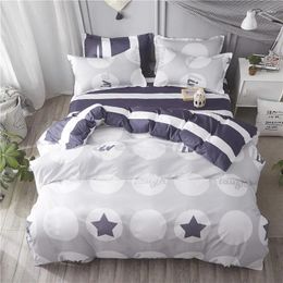 Bedding Sets (55) Summer Set Girls Bed Linens 3 Or 4pcs Flower Heart Modern Grid Duvet Cover Flat Sheet Mans